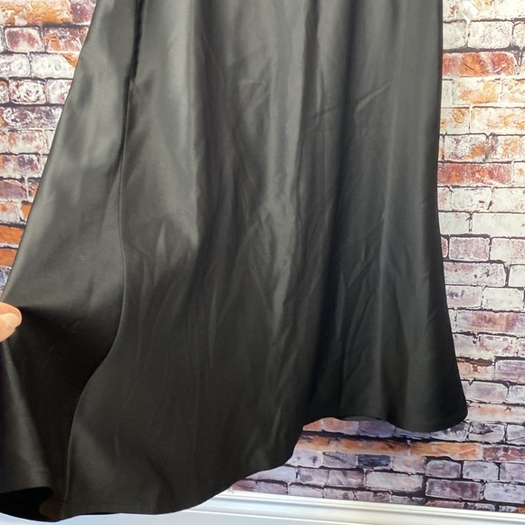 Tadashi Shoji Classic Black Silky Long Maxi Floor Formal Skirt Sz M - Picture 6 of 12